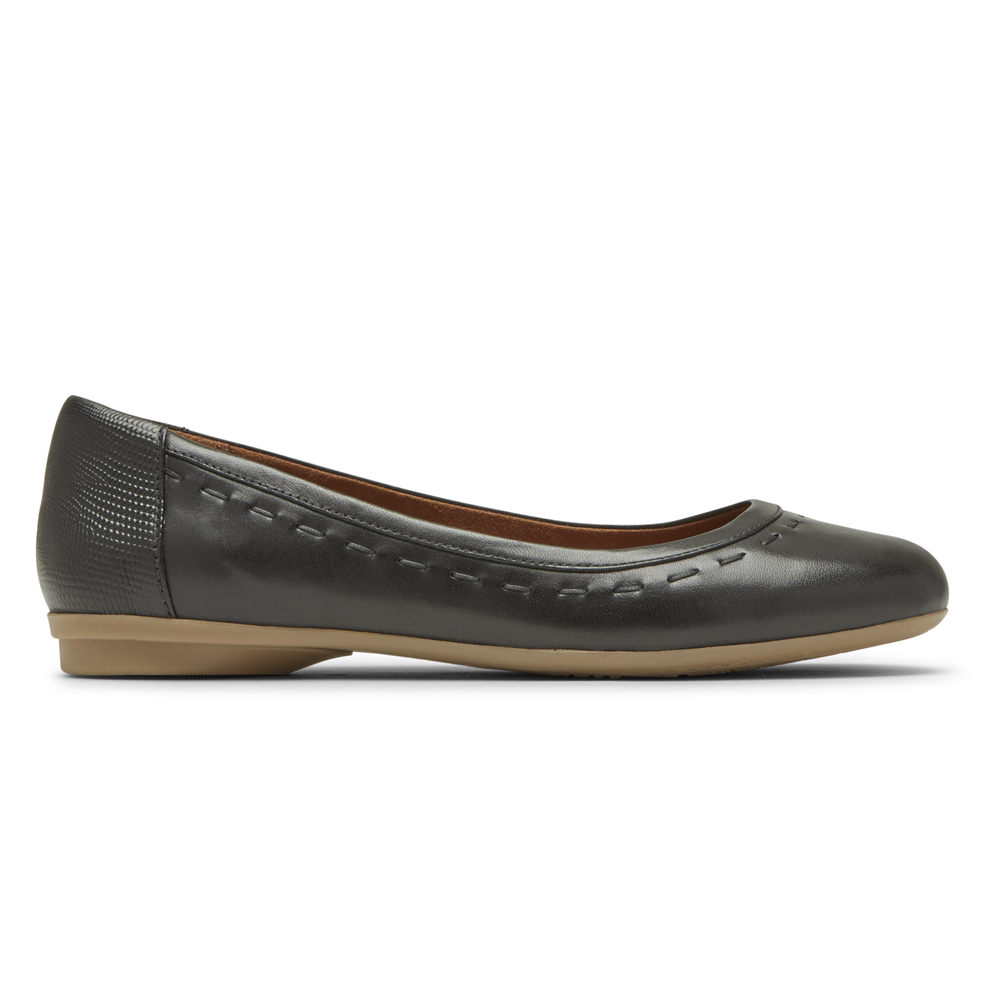 Rockport Lägenheter Skor Dam Svarta - Cobb Hill Maiika Ballet - NMDXB2341